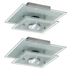 Kit 02 Plafons de Vidro 25cm Para 01 lâmpada Ideal para sala, quarto, cozinha, banheiro, lavabo