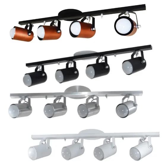 Spot No Trilho Para 04 Lampadas Ideal para Sala Cozinha Quarto - Spots Giram 360 Graus Soquete E27