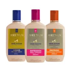 Kit Aneethun Creme de Silicone Proteção 250ml + Antidanos 250ml + Brilho 90ml