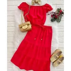 Conjunto Infantil Saia Longa e Cropped Ciganinha Liso Verão Premium