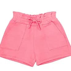 Shorts Moletom Infantil Menina Curto Verão Com Bolso Moletom