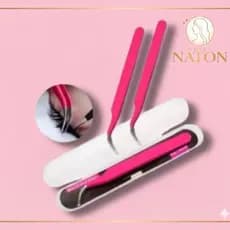 Pinça Curva Rosa para Cílios – Alta Precisão Profissional | Use Naton