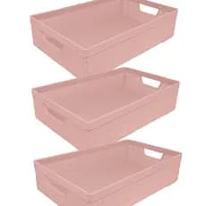 Kit 3 Cestos Juta Organizadores 5L Multiuso Casa Cozinha Escritório Porta Maquiagem e Papéis