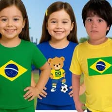 Camiseta Infantil Brasil Gola Redonda – Conforto Premium
