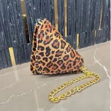 Bolsa Triângulo Transversal Onça NovaTendência Animal Print