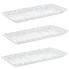 Kit 3 Travessas de Vidro Cristal 25cm Para Sobremesa Tress