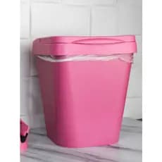 Lixeira Cesto Com Tampa 4,8 Litros Rosa Elegance