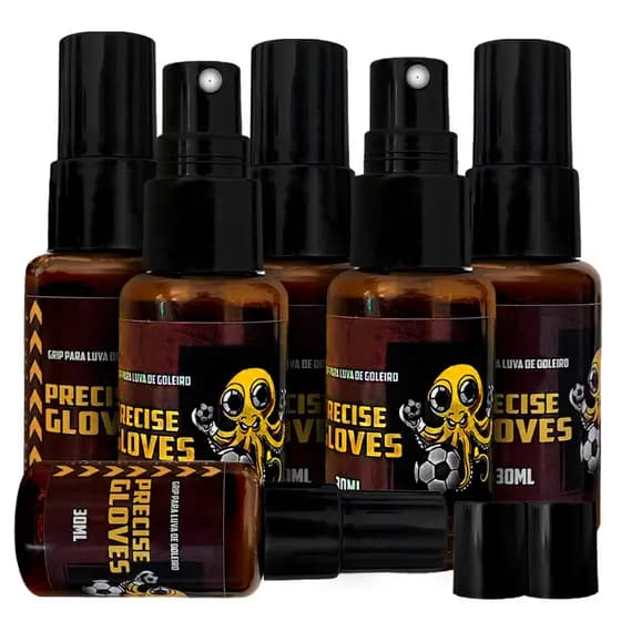 Kit 6 Grip Spray para Luvas de Goleiro 30 ml Precise Gloves Para Futebol Futsal Cola