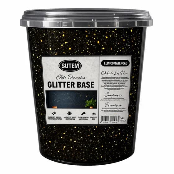 Efeito Glitter Dourado Dark 500ml Impermeabilizante Base Preta Parede Interna E Externa SUTEM