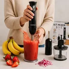 Kit 3 em 1 Mixer Vitamina Receitas Misturador Esmagador Processador Alimentos Oferta