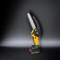 Mini Motosserra Elétrica 6 Bivolt com Bateria Recarregável Portátil Poda Jardim Compacta