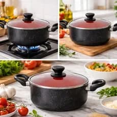 Caçarola com Tampa Revestimento Cerâmico 20 Cm