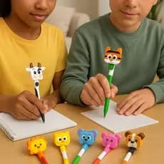 Caneta Blocos Montáveis Kit 12 Unidades Canetas Coloridas Escolares Encaixe Infantil