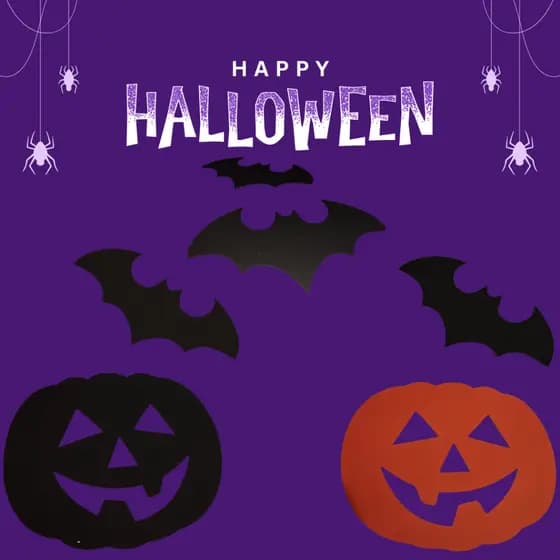 Decoração Festa Halloween Multiuso  Decore sua festa de Halloween com abóboras e morcegos E.V.A ou  papel