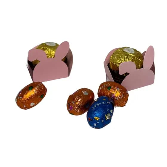 KIT 50 Forminhas Coelhinho Páscoa Forminha bunny Porta Ovinhos Chocolate  Forma para Doces festa Decoração  Eventos