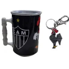 Caneca Térmica alumínio Atlético Galo Doido250ML Com Chaveiro do Galo - PRONTA ENTREGA
