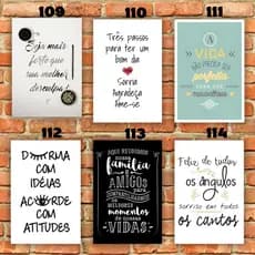 Kits 6 Quadros frase motivações decorativo unidade lançamento 2022 frases bonitas religiosas, motivacionais, para quarto