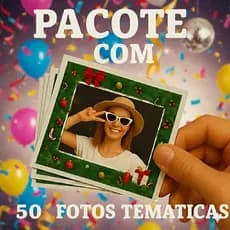 Revelação de Fotos 10x15 Personalizada com Bordas Festivas (Natal/Ano Novo) - 50 Unidades