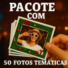 Kit de 50 fotos 10x15 com Bordas temáticas natal ano novo diversas para família