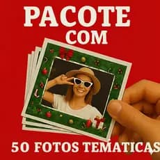 Fotos 10x15 (50) Kit Temático 2026 Bordas de Natal e Ano Novo para Lembrança