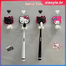 Suporte para escova de dentes infantil Hello Kitty com desenho animado, prateleira multiuso de parede para Sanrio