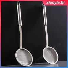 Coador de aço inoxidável com colher, acessório de cozinha, escorredor multiuso, colher para água de legumes,