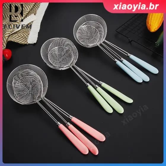 Escorredor de arame de aço inoxidável para cozinha, filtro para fritura em panela quente, restaurante, rede de