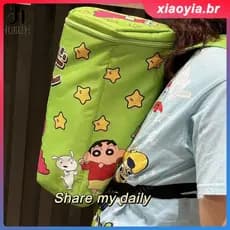 Mochila escolar fofa com desenho animado, em formato de caixa de biscoitos, com zíper na parte superior.xiaoyia.br