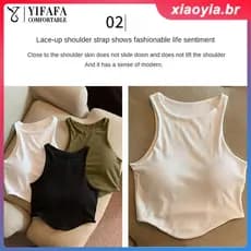 Camisola de alças finas simples (1/2 peças) Camiseta básica de cor sólida, top curto sem mangas estilo Spice Girl