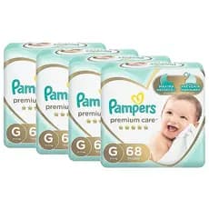 Kit Fralda Pampers Premium Care Jumbo Tamanho G com 272 unidades