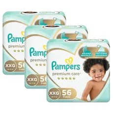 Fralda Pampers Premium Care Jumbo Tamanho XXG 168 Unidades