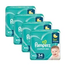 Kit Fralda Pampers Confort Sec Tamanho XG com 136 unidades