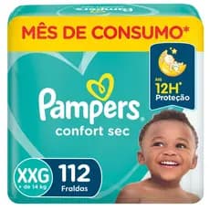 Fralda Pampers Confort Sec Jumbo Plus XXG com 112un