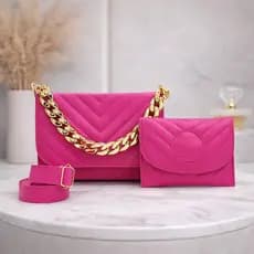 Kit Bolsa Feminina De Mão E Transversal Bordada Com Carteira