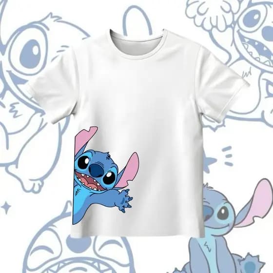 Camiseta T-shirt Blusa INFANTIL Unisex STITCH Branca