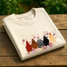 T-shirts Country Feminina Blusa Galinhas Promoção Camiseta Unisex Love