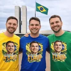 Camiseta Unissex Meu Amigo Flavio Bolsonaro Politica 100% Algodão Varias Cores