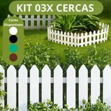 Kit 3 Cerca Decorativa Jardim Modelo Inglesa Plástico Cercado Tela