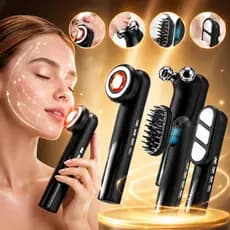 Escova Massageadora 4 em 1 Com Laser Multifuncional com Vibração e LED Vermelho USB