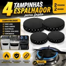 Kit com 4 Espalhadores Tampinha Queimador do Fogão Dako / Electrolux / Continental / Consul Erva Doce