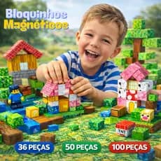 Blocos Magneticos Construção De Montar Kit 100, 50, 36 e 46 Peças Cubos Montagem Infantil Mine 3D