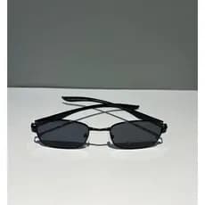 Óculos De Sol Vintage Retrô Retangular Masculino Feminino Cor Preto Moda
