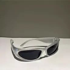Óculos De Sol masculino feminino Y2k Oval Prata preto Estilo Hipe Rapper