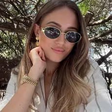 Óculos De Sol Feminino Metal Oval Vintage verão proteção uv400 polarizado