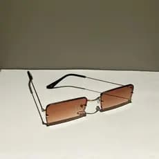 Óculos de sol feminino masculino armação metal sem aro retangular cores uv