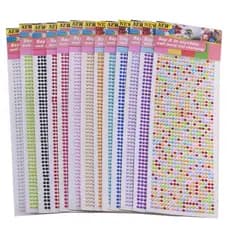 kit 1/2/4 /6 Cartela Adesivo Strass 4mm Para Artesanato  Decoração Muitas cores