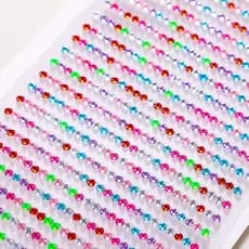 kit 1/2/4 Cartela Adesivo Strass 1mm-2mm-3mm-4mm-5mm -6mm Para Artesanato  Decoração -- colorido