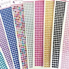 1/2/4/6 Cartela Adesivo Strass - Artesanato Carnaval Festa  6mm  Para  Decoração Muitas cores