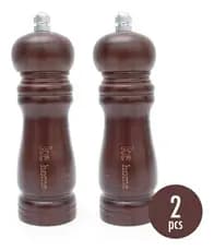 Kit 2 Moedores P/ Sal Pimenta E Temperos Madeira Escura 15 cm