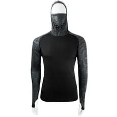 Camisa Uv50 Ninja Camuflada Térmica Proteção Solar Tempestal Militar Preta